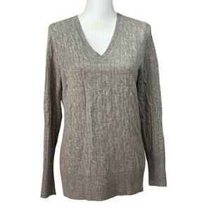 Christopher Fischer gray cable knit cashmere sweater, preppy, academia, classic